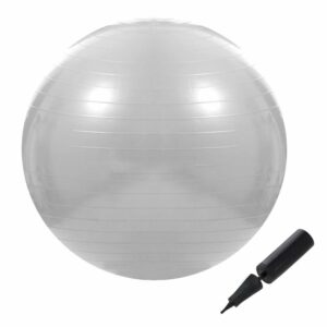 Fitness vagy jóga labda 75 cm, pumpával, szürke