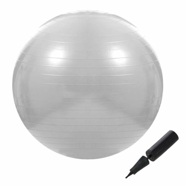 Fitness vagy jóga labda 75 cm, pumpával, szürke