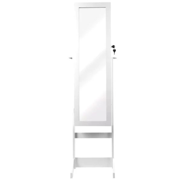 Dulap de toaleta cu oglinda si spatiu de depozitare bijuterii, 35x139cm, alb - Image 4