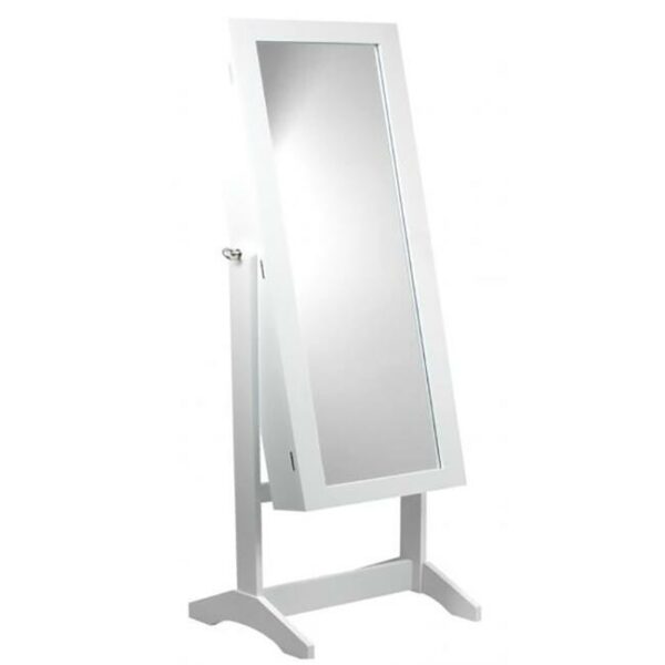 Öltöző szekrény tükörrel és ékszer tárolóhellyel, 35x120cm, fehér - Image 6