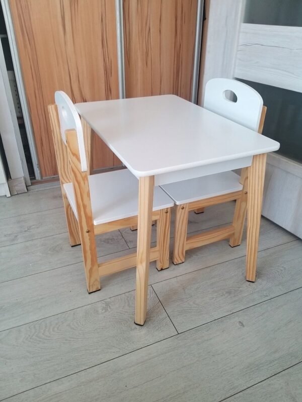 Set mobilier copii Daisy masa si 2 scaune, alb, 60x40x46 cm - Image 3