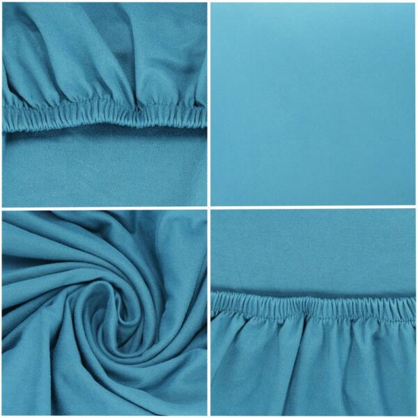 Set 4 huse universale pentru scaun, marime universala, poliester si spandex, albastru deschis - Image 4