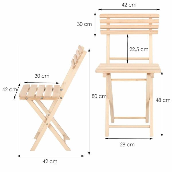 Set masa patrata plianta, cu 2 scaune pliante, gradina sau balcon Solas - Image 20