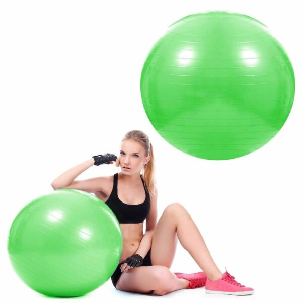 Fitness vagy jóga labda 65 cm, pumpával, zöld - Image 7