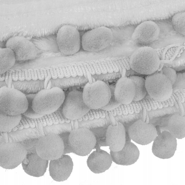 Patura pufoasa cu pampoane mici, 2 persoane, 200x220cm, gri - Image 7