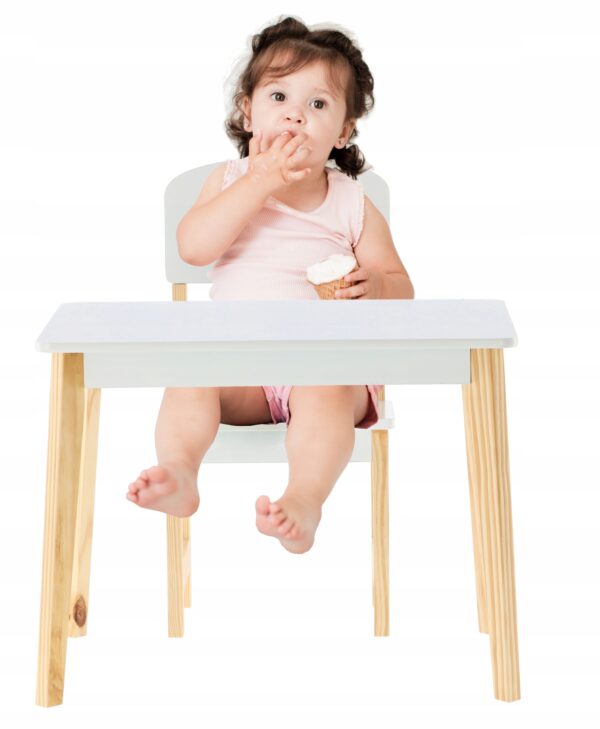 Set mobilier copii Daisy masa si 2 scaune, alb, 60x40x46 cm - Image 4