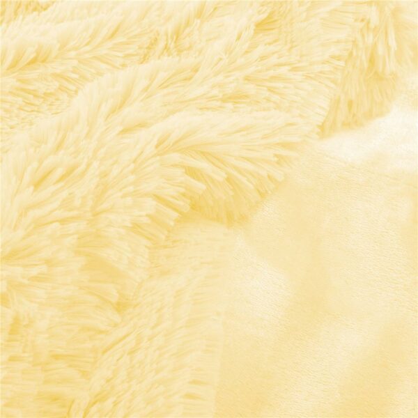 Patura pufoasa si calduroasa pentru 2 persoane, 200x220cm, galben - Image 5