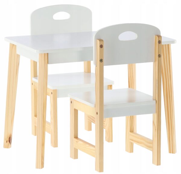 Set mobilier copii Daisy masa si 2 scaune, alb, 60x40x46 cm - Image 5