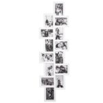 Fali képkeret, 14 fotóból álló kollázs, 36x118cm, fehér