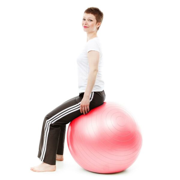 Fitness vagy jóga labda 75 cm, pumpával, rózsaszín - Image 5