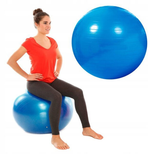 Fitness vagy jóga labda 85 cm, pumpával, kék - Image 5
