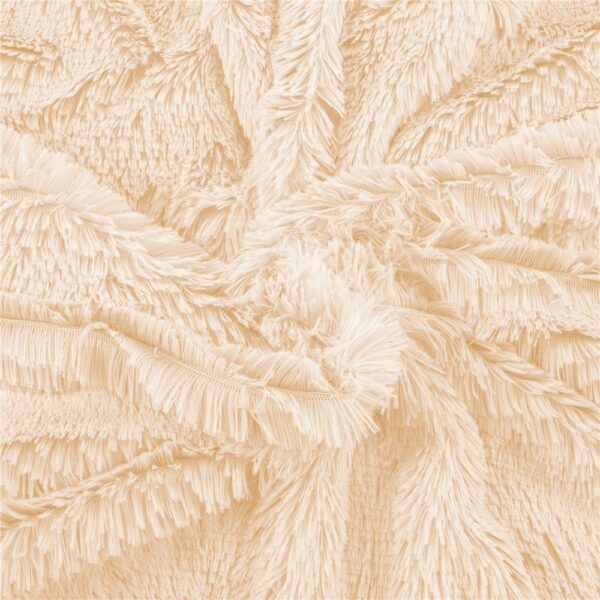 Patura pufoasa si calduroasa pentru 2 persoane, 160x200cm, bej - Image 6