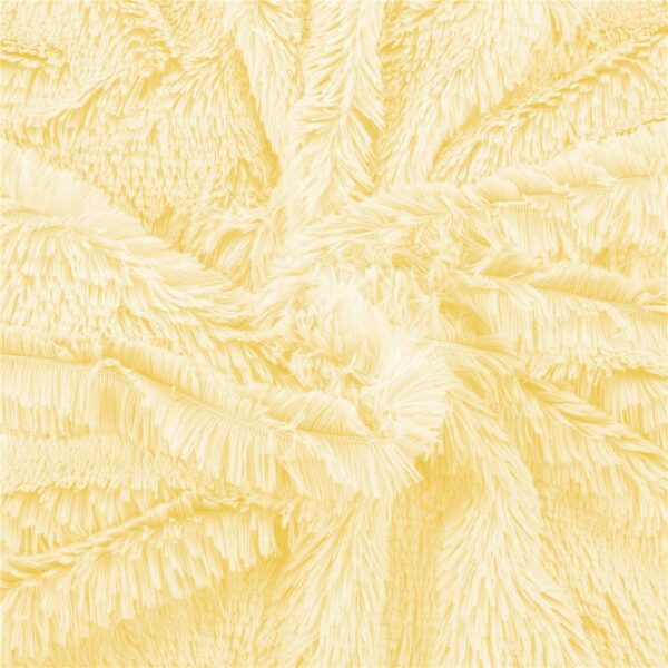 Patura pufoasa si calduroasa pentru 2 persoane, 200x220cm, galben - Image 6