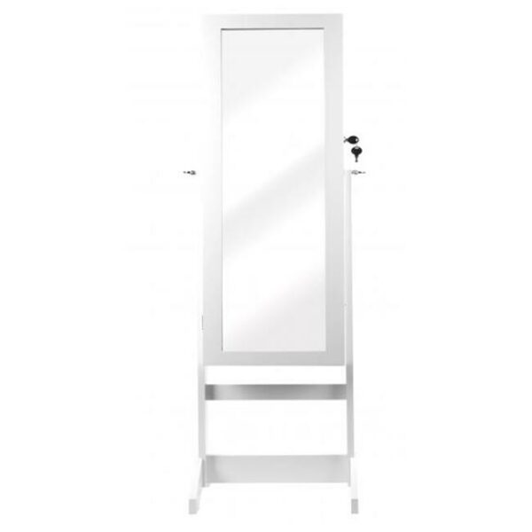 Öltöző szekrény tükörrel és ékszer tárolóhellyel, 35x120cm, fehér - Image 9
