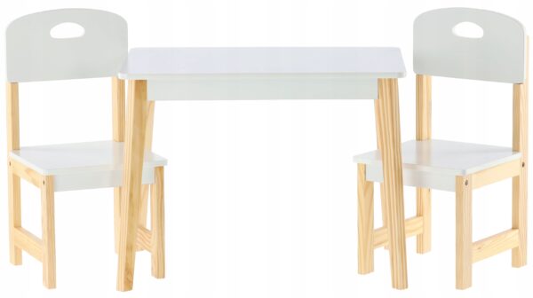 Set mobilier copii Daisy masa si 2 scaune, alb, 60x40x46 cm - Image 6