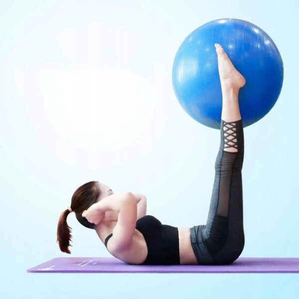 Fitness vagy jóga labda 85 cm, pumpával, kék - Image 6