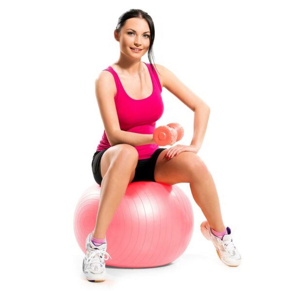 Fitness vagy jóga labda 75 cm, pumpával, rózsaszín - Image 7
