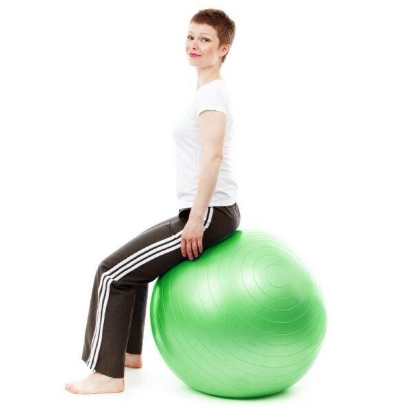 Fitness vagy jóga labda 65 cm, pumpával, zöld - Image 2