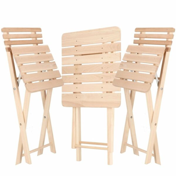 Set masa patrata plianta, cu 2 scaune pliante, gradina sau balcon Solas - Image 9