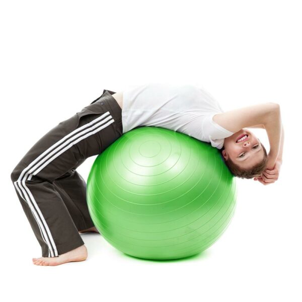 Fitness vagy jóga labda 65 cm, pumpával, zöld - Image 4