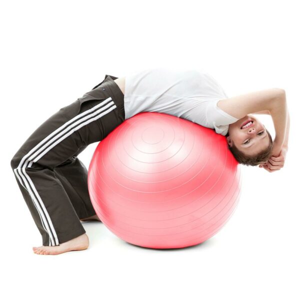 Fitness vagy jóga labda 75 cm, pumpával, rózsaszín - Image 8