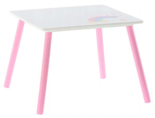 Set mobilier copii Lily, masa si 2 scaune, alb-roz, 55x55x43 cm - Image 8