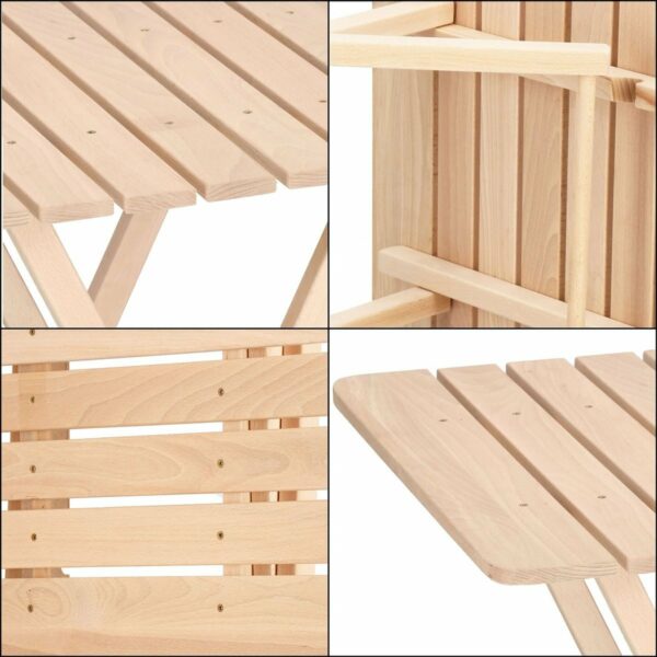 Set masa patrata plianta, cu 2 scaune pliante, gradina sau balcon Solas - Image 10