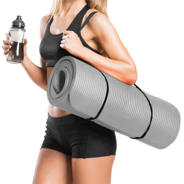 Saltea fitness/yoga/pilates, spuma NBR, 183x61x1.5 cm, gri - Image 8