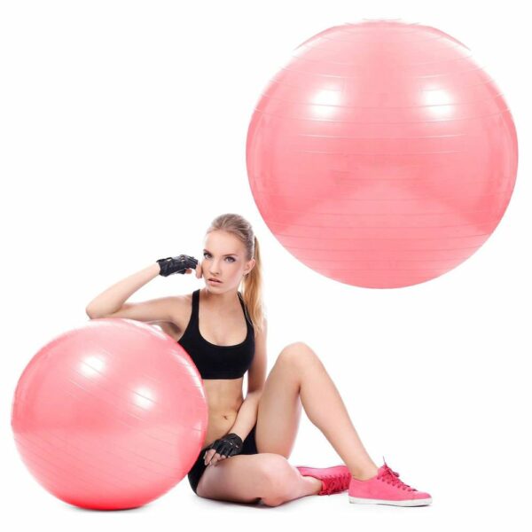 Fitness vagy jóga labda 75 cm, pumpával, rózsaszín - Image 10