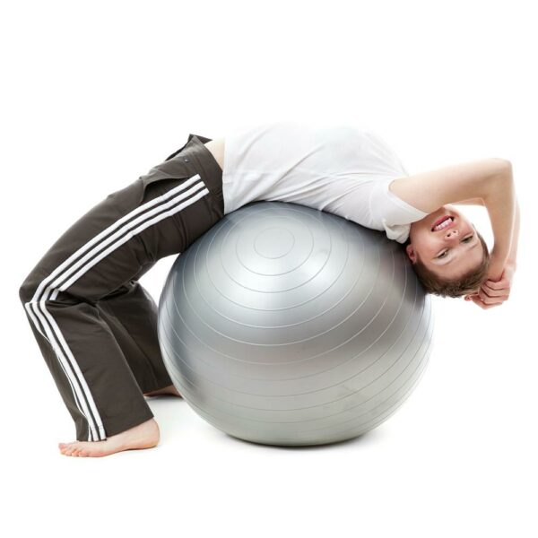 Fitness vagy jóga labda 75 cm, pumpával, szürke - Image 2