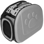 Összecsukható állatszállító ketrec, 43x30x32 cm, maximum 6kg, szürke