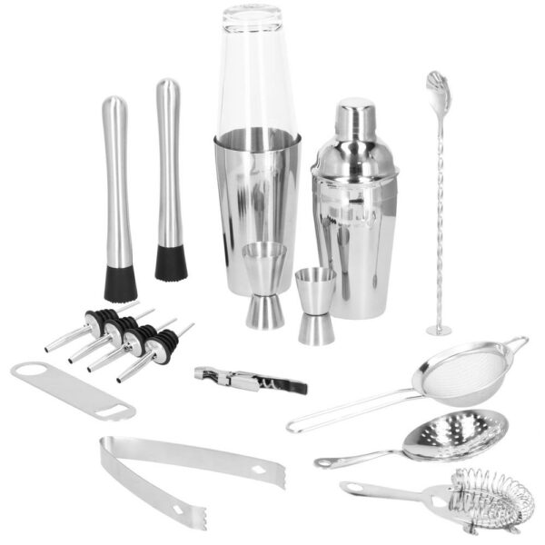 Set Cocktail Shaker Kit pentru barmani 700ml, KI18, 18 piese - Image 2