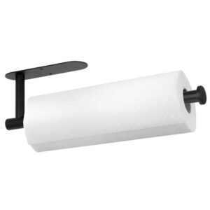 Acél wc papír tartó, öntapadós rögzítés, 33,5cm, fekete