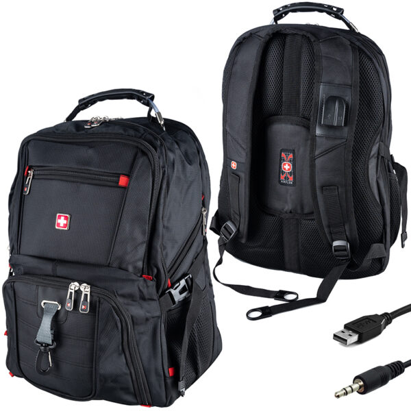 Rucsac de drumetie din pelerina militara, impermeabil, Premium, negru, 45litri, 50x35x25cm - Image 2