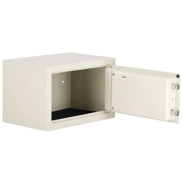 Seif electronic standard cu cifru si cheie, 200x300x200 mm, Otel, Bej - Image 11