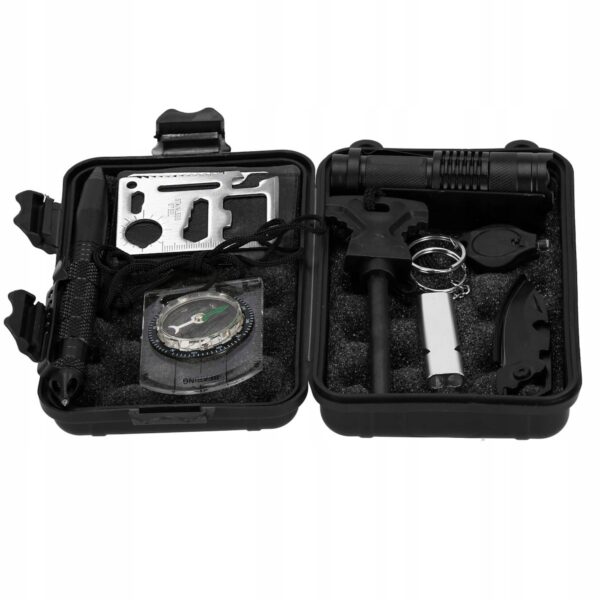 Kit de supravietuire turistic multifunctional camping, vanatoare, pescuit, 9 piese - Image 11