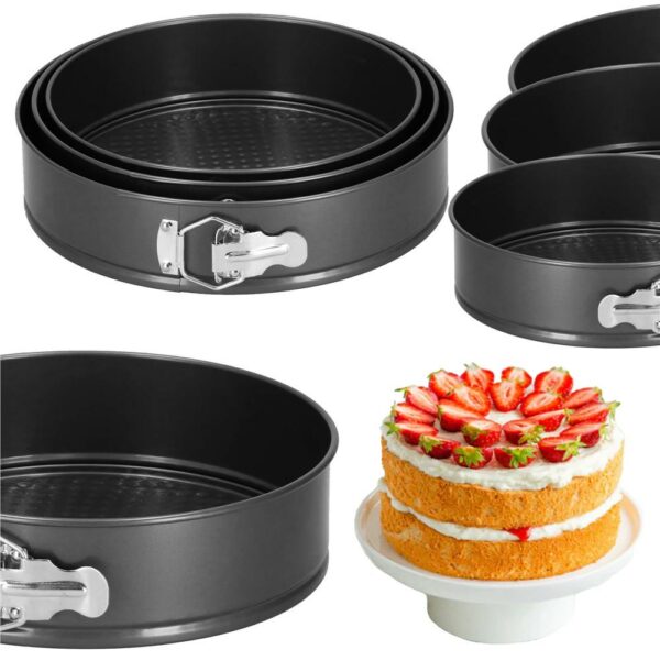 3 db sütőforma készlet, 27, 25 és 23 cm, kivehető aljú, szürke - Image 12