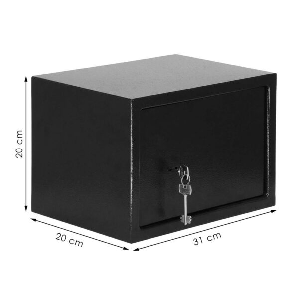 Seif standard cu cheie, 200x310x200 mm, Otel, Negru - Image 17
