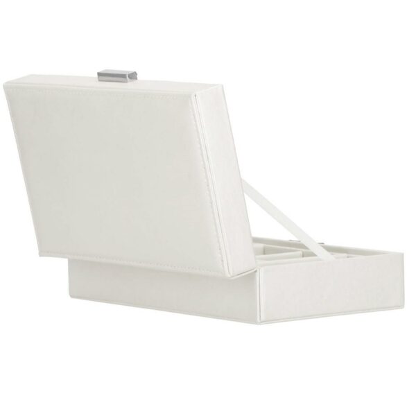 (DL) Cutie depozitare si organizare bijuterii, MDF, piele ecologica, 21 x 21 x 16cm, alb perla - Image 12