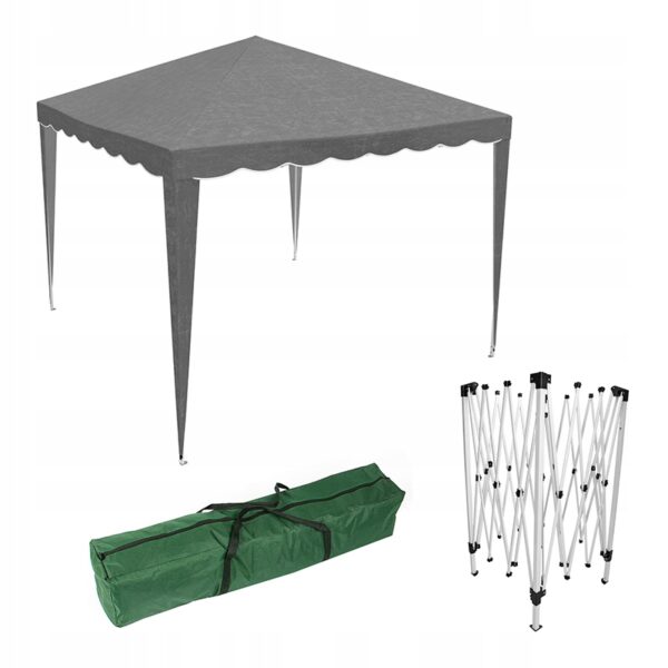 Cort pavilion de gradina pliabil automat pop-up, impermeabil, cu protectie UV, 300x300cm, gri - Image 12
