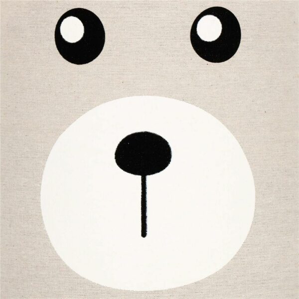 Cos depozitare haine sau jucarii, 40x33cm, bumbac si in, 43 l, ursulet, bej - Image 12