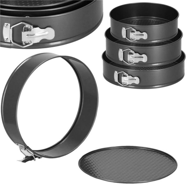 3 db sütőforma készlet, 27, 25 és 23 cm, kivehető aljú, szürke - Image 13