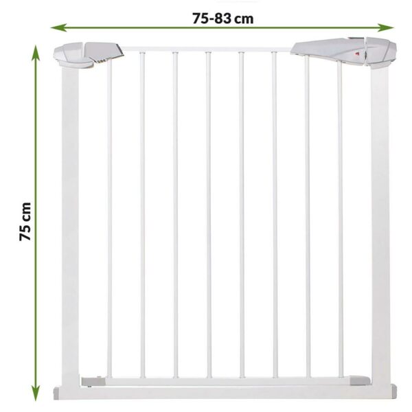 Biztonsági kapu lépcsőhöz, állítható 76-85 cm, acélból, fehér - Image 6