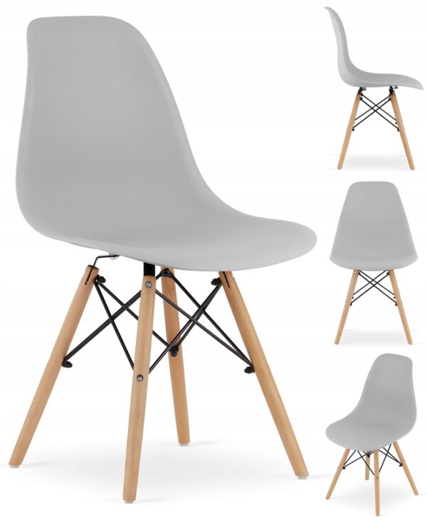 Set 4 scaune dining Scandinav pentru bucatarie, 38x42x82cm, gri - Image 8