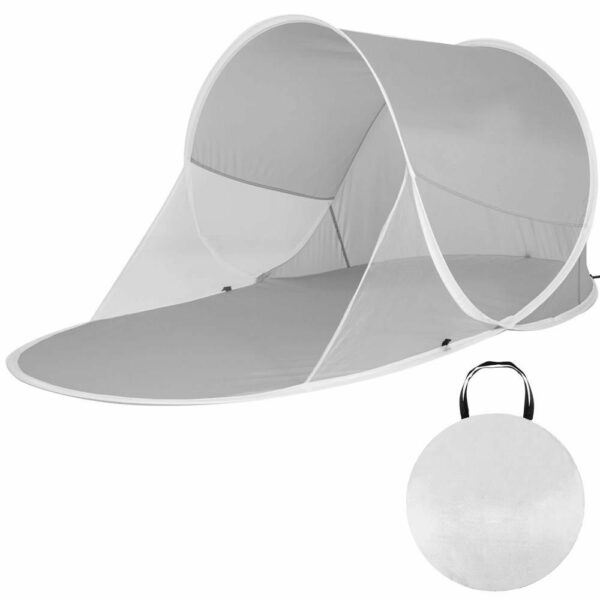 Cort plaja si picnic semi-deschis Sersimo, protectie UV, 190x100x90cm, gri - Image 17