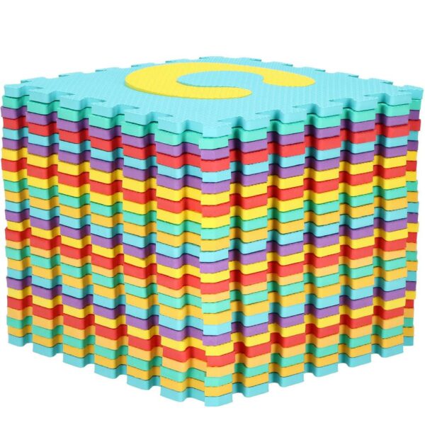 Habszivacs matrac gyerekeknek, ábécés puzzle típusú, 61 db, hőszigetelő, 170x150 cm, többszínű - Image 8