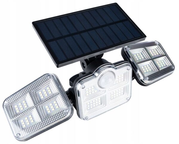 Moduláris napelemes LED projektor 3 lámpával, mozgásérzékelővel, 122 LED-del, távirányítóval - Image 12