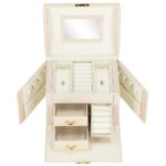 (DL) Ékszertároló és rendező doboz, MDF, ökobőr, 17,5 x 12 x 13,5 cm, világos rózsaszín