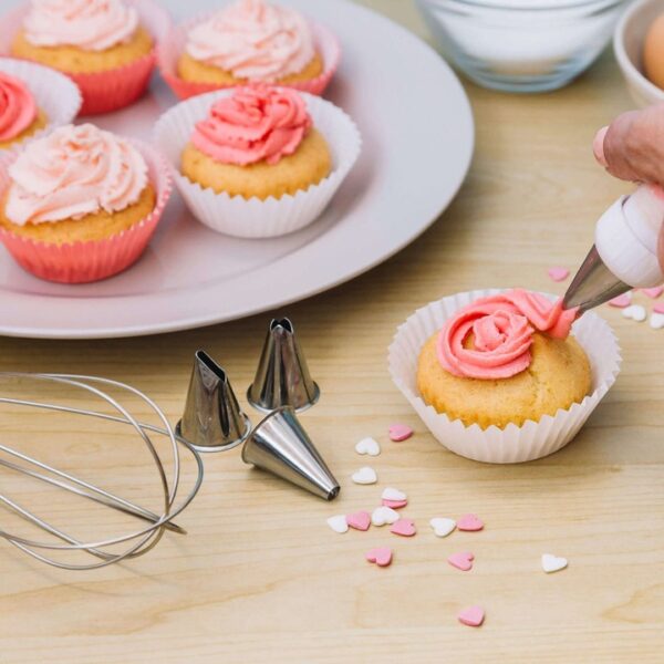 Set patiserie cu platou rotativ, 124 piese cu sabloane pentru ornarea prajiturilor - Image 13