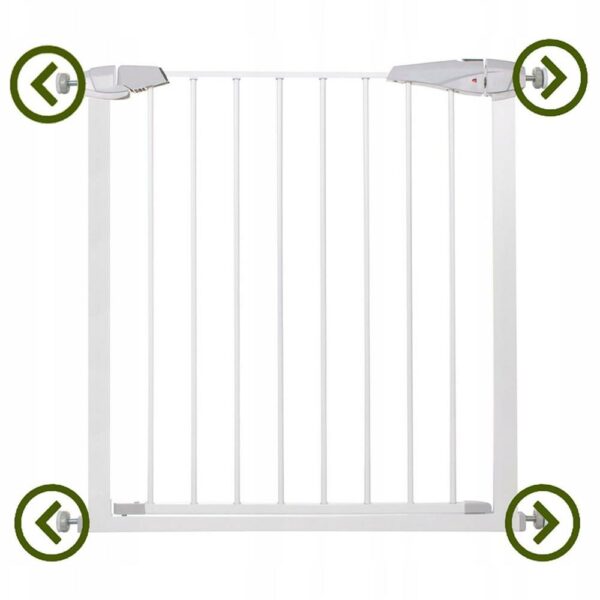 Biztonsági kapu lépcsőhöz, állítható 76-85 cm, acélból, fehér - Image 7